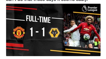 MU diimbangi Wolves 1-1 di Old Trafford walaupun sempat mampu unggul lebih dulu. (Foto: Twitter)