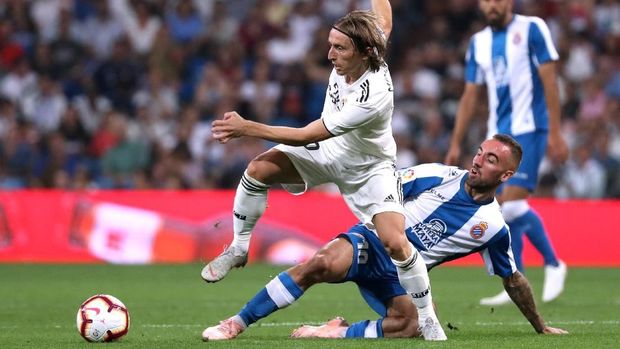 Luka Modric memberikan satu assist pada laga Real Madrid mengalahkan Espanyol. (