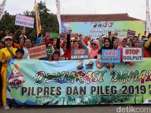 Di Brebes, Deklarasi Kampanye Damai Dengan Senam Bersama