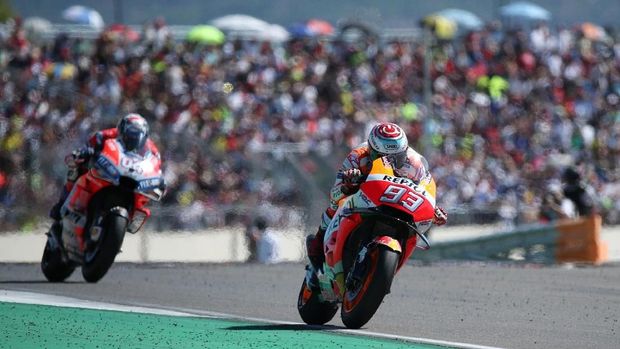 Marc Marquez tampil lebih konsisten dibandingkan Andrea Dovizioso.