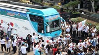 Bus Jelajah Negeri Bangun Antikorupsi diberangkatkan dari gedung KPK.