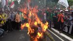 Foto: Bakar Patung Mendag, Mahasiswa di Pelosok RI Tolak Impor Beras