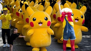 3. Pikachu. Ngetop bersama Pokemon, siapa yang kini tak tahu Pikachu? Gayanya yang bikin gemas mampu menyihir banyak orang. (Foto: Tomohiro Ohsumi/Getty Images)