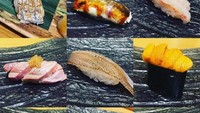 Chermarn juga penggemar sushi ternyata. Wanita ini memposting foto sembilan sushi sekaligus. Ada yang bertopping ikan tuna, udang hingga sea urchin atau daging bulu babi segar. Foto: instagram @chermarn