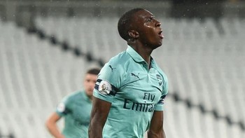 Edward Nketiah (striker) dari Arsenal punya rating rata-rata 64 dan potensi pertambahan rating 20 (jadi 84). (Foto: Harriet Lander/Getty Images)