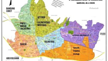 Bandung juga tak lepas jadi korban peta lucu yang dibuat netizen.  Foto: Internet