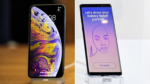 (iPhone XS Max dan Samsung Galaxy Note 9, olahan Jack Taylor/Getty Images dan Mike Coppola/Getty Images for Samsung)