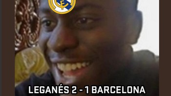 Fans Real Madrid (awalnya) boleh jadi senang melihat kekalahan El Barca. Eh El Real lantas kalah juga.  (Foto: Twitter)