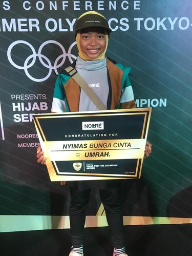 Nyimas Bunga Cinta, skater berhijab berusia 12 tahun peraih medali di Asian Games 2018ali 