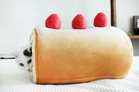 Gemas! Bantal Kucing Ini Bentuknya Roll Cake dan Pie yang Bikin Ngiler