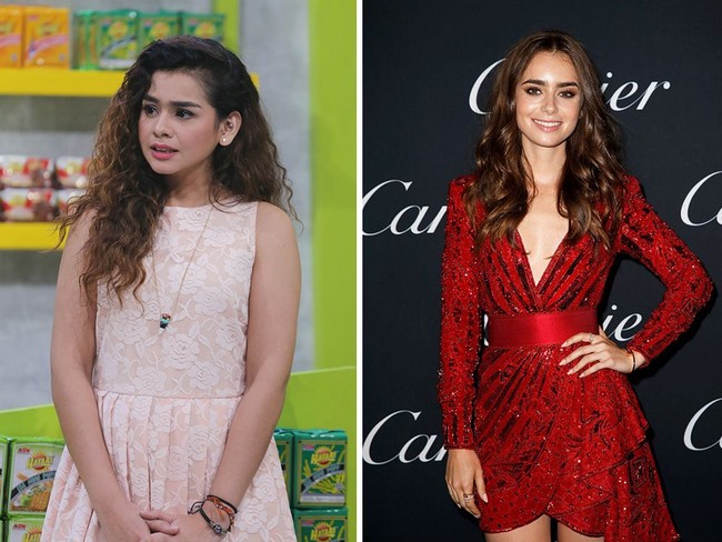 Bintang FTV Sahila Hisyam punya alis tebal menyambung dan pelupuk mata yang dalam. Fitur wajahnya punya kemiripan dengan aktris Lily Collins. Foto: Dok. Getty Images, detikfoto
