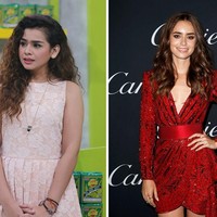 Bintang FTV Sahila Hisyam punya alis tebal menyambung dan pelupuk mata yang dalam. Fitur wajahnya punya kemiripan dengan aktris Lily Collins. Foto: Dok. Getty Images, detikfoto