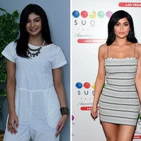 Model asal Semarang Jihane Almira sempat viral karena wajahnya yang sangat mirip dengan Kylie Jenner. Keduanya sama-sama memiliki bentuk alis tinggi dan bibir tebal nan seksi. Foto: Dok. Getty Images, detikfoto