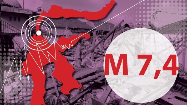 Peta Citra Satelit Donggala dan Palu Pascagempa Magnitudo 7,4