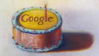 Untuk ultah ke-12, Google menggandeng pelukis ternama Wayne Thiebaud untuk membuat doodle. (Foto: Google.com)