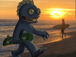 Keren! Doodle Monster di Subway yang Tampak Nyata