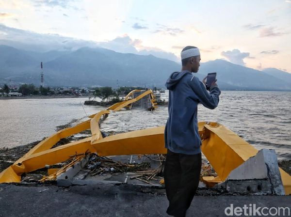 Begini Penampakan Hancurnya Jembatan Kuning Ikon Kota Palu