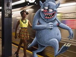 Keren! Doodle Monster di Subway yang Tampak Nyata