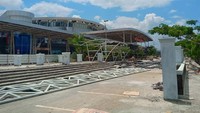 Kondisi Bandara Mutiara Sis Al Jufri yang rusak akibat gempa di Palu, Sulawesi Tengah, Sabtu (29/9/2018). Antara Foto/Rolex Malaha.