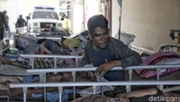 Potret salah satu korban luka-luka di RS Bhayangkara Palu.