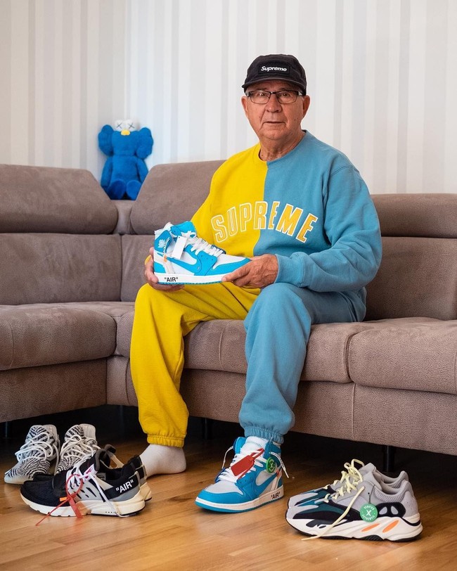 Bergaya kekinian tak lengkap rasanya tanpa sneakers. Alojz pun mengoleksi sepatu sporty. Foto: Instagram @jaadiee