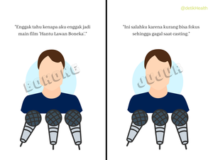 Ilustrasi Simpel Gambarkan Perbedaan Si Jujur dan Pembohong