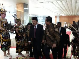 Disambut OSO, JK Hadiri HUT Ke-14 DPD RI