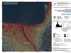 Peta Citra Satelit Donggala dan Palu Pascagempa Magnitudo 7,4