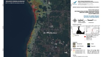 Peta yang disajikan dalam bentuk peta skala 1: 5000 sehingga dapat digunakan untuk melihat kondisi dan situasi wilayah yang kemungkinan terkena gempa dan tsunami. Foto: LAPAN