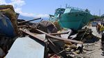 Tsunami Palu, Ini Penampakan Kapal Karam di Jalanan di Tondo