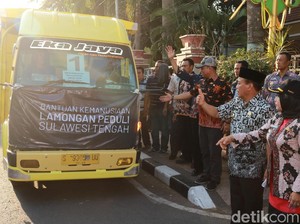 34 Truk Bantuan Kemanusiaan dari Lamongan Dikirim ke Sulteng