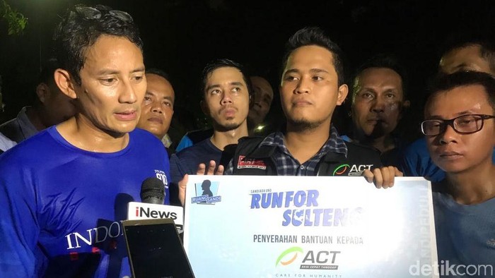 Sandiaga Galang Dana untuk Korban Gempa Palu