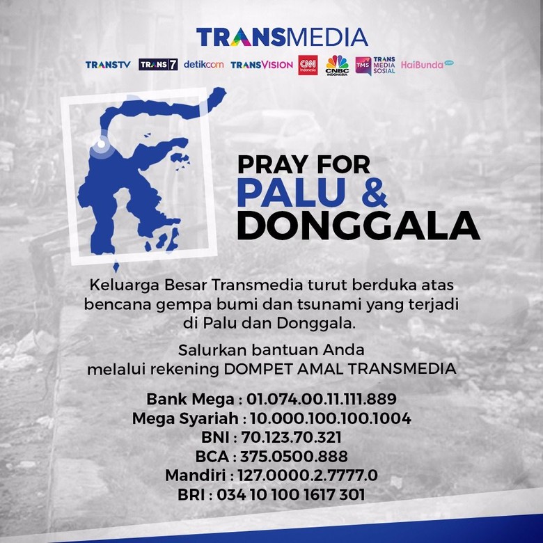 Mari Bantu Sulteng, Donasi Dompet Amal Transmedia Capai Rp 9,3 M Mari Bantu Sulteng, Donasi Dompet Amal Transmedia Capai Rp 9,3 M