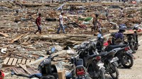 Rumah-rumah di kawasan tersebut terlihat rata dengan tanah.