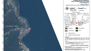 Dari total 5.146 bangunan rusak yang terdata, 1.045 bangunan terdapat di Perumnas Balaroa yang amblas dengan luasan sekitar 47.8 Ha. Foto: LAPAN