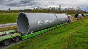 Sistem transportasi kereta futuristik ini pertama kali dibangun di wilayah Las Vegas, AS dengan jalur sepanjang 3 kilometer untuk uji coba. Foto: HyperloopTT