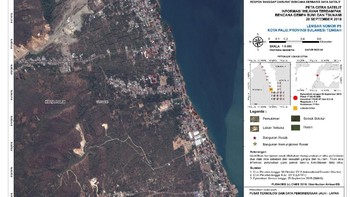Lalu, data satelit sesudah gempa pada tanggal 30 September 2018 yang terima oleh Internasional Disaster Charter. Foto: LAPAN