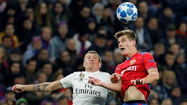 Real Madrid tumbang 0-1 di markas CSKA Moskow.