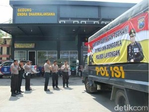 Tiga Truk Bantuan Korban Gempa di Palu Dikirim Polres Lamongan