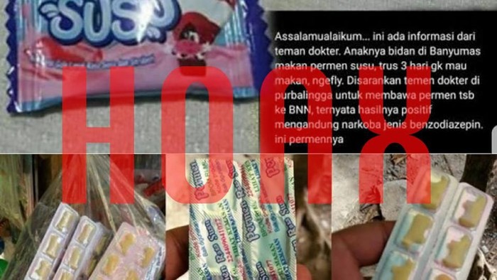 Banyak informasi seputar jajanan mengandung narkoba yang ternyata hoax (Foto: viral) Banyak informasi seputar jajanan mengandung narkoba yang ternyata hoax (Foto: viral)