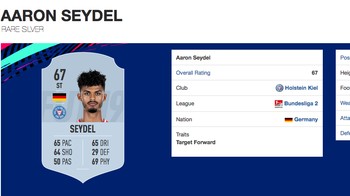 Aaron Seydel, ST/LM asal Jerman yang main di Holstein Kiel. Umur 22 tahun dengan tinggi badan 1,99 meter. (Foto: FIFPlay.com)