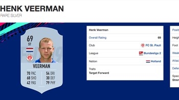 Henk Veerman, ST asal Belanda yang main di St. Pauli. Umur 27 tahun dengan tinggi badan 2,01 meter. (Foto: FIFPlay.com)