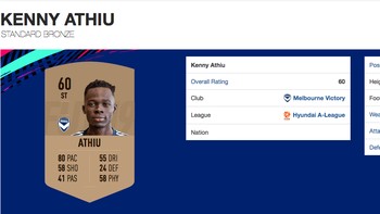 Kenny Athiu, ST asal Sudan yang main di Melbourne Victory. Umur 25 tahun dengan tinggi badan 2,01 meter. (Foto: FIFPlay.com)