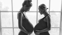 Bahkan ia melakukan foto maternity bersama sahabatnya. Dok. Instagram/katehudson
