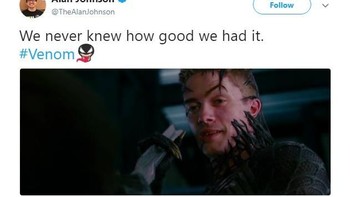 Malah ada yang mengatakan lebih baik Venom di film Spider-Man 3 yang kerap dibilang gagal. (Foto: Twitter)