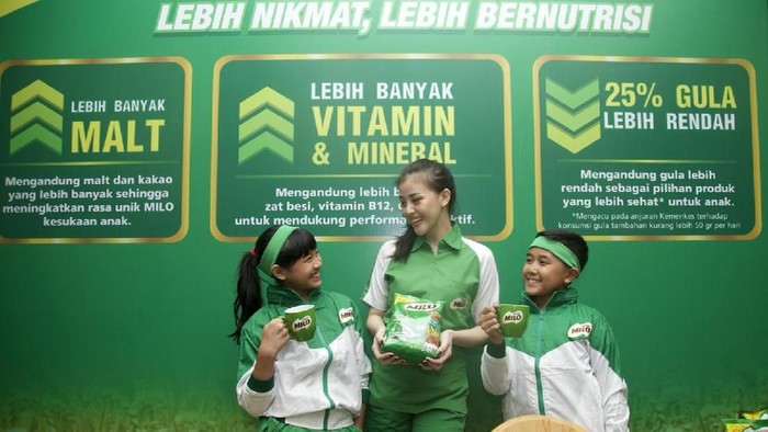 Nestlé MILO, meluncurkan kandungan gula yang 25% lebih rendah. Acara peluncuran di Jakarta tersebut dihadiri oleh Asisten Deputi Bidang Ketahanan Gizi