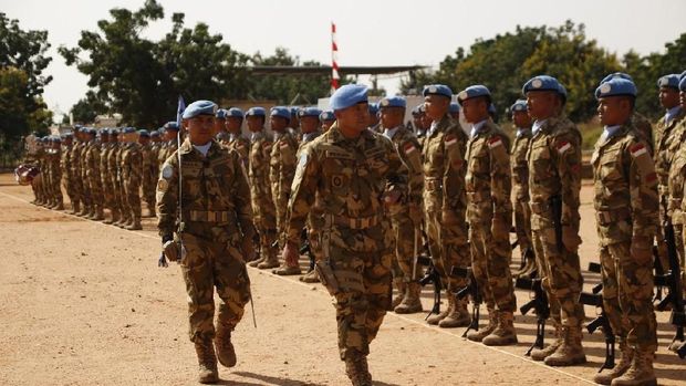 Begini Upacara HUT TNI ala Pasukan Penjaga Perdamaian di Sudan