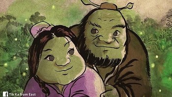 Shrek dan Fiona. Foto: facebook.com/tikkafromeast/