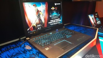 Laptop gaming ini hadir dengan dua RAM berkapasitas 8GB yang dapat di-upgrade hingga 64GB. (Foto: detikINET/Virgina Maulita Putri)
