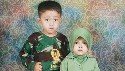 Rayakan HUT TNI, Intip 7 Foto Imut Anak-anak Berpakaian Tentara